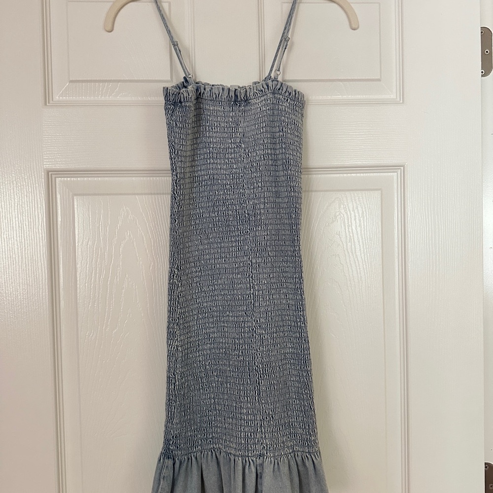 Love Tree Denim Blue Smocked Dress